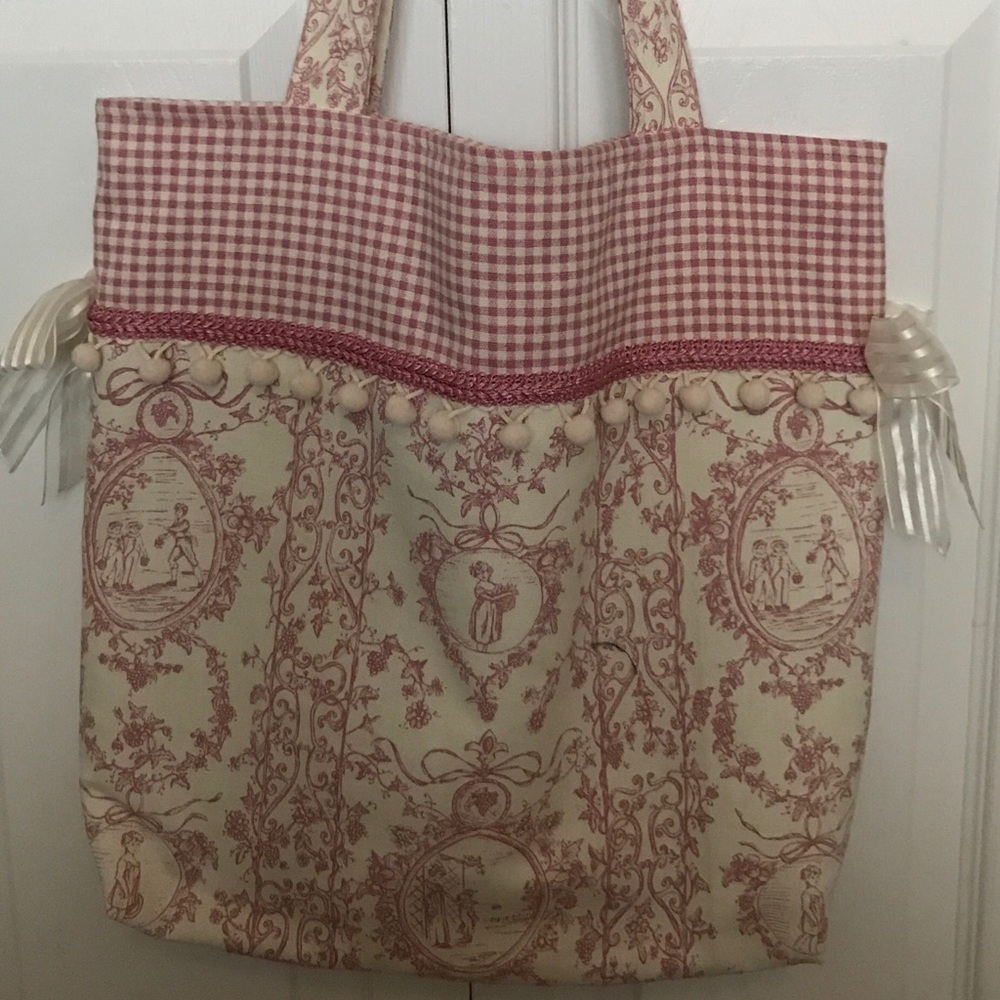 NWOT Handmade Pink Toile Baby Bag